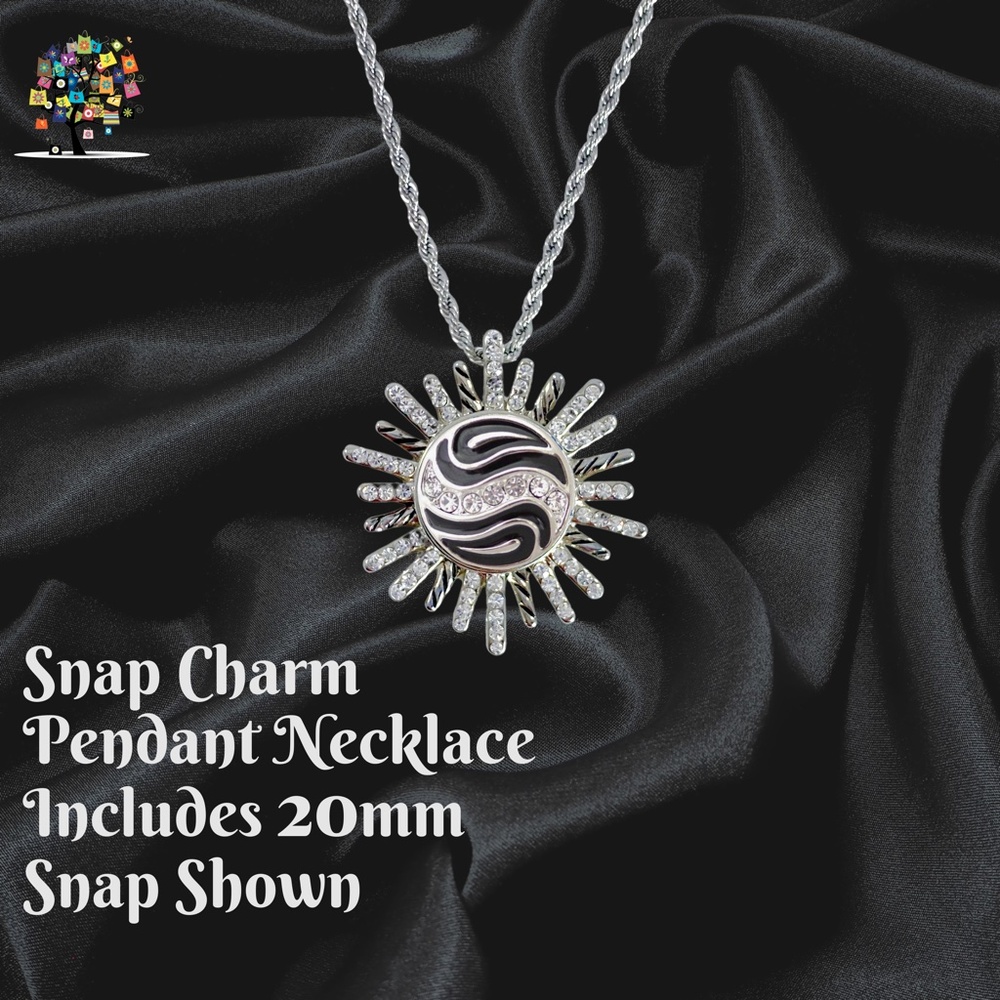 Snap Charm Pendant Necklace for Standard Size Snaps Includes One Snap Shown